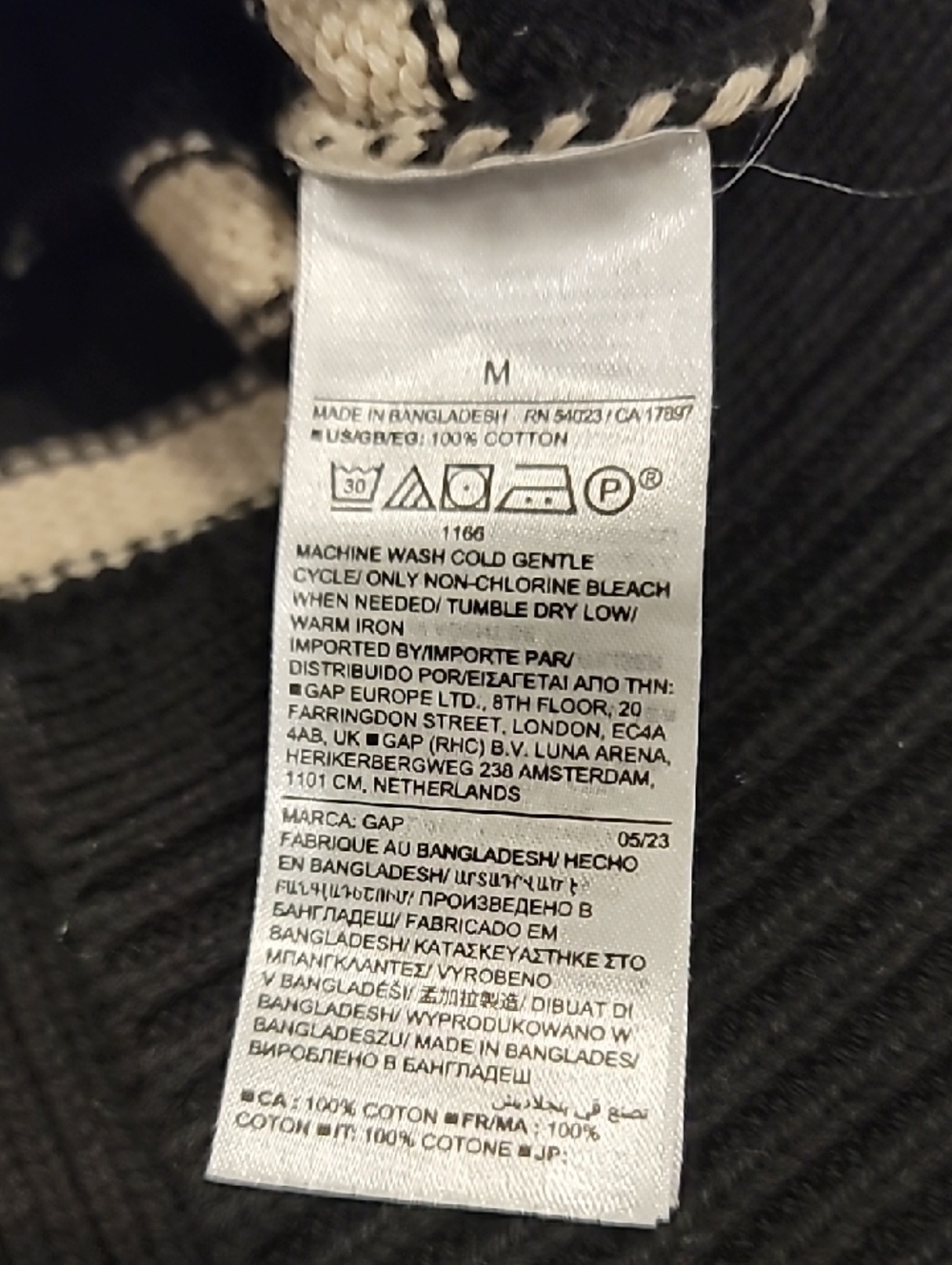 GAP Turtleneck Sweater Dress Black and White Striped Medium - Picture 11 of 11